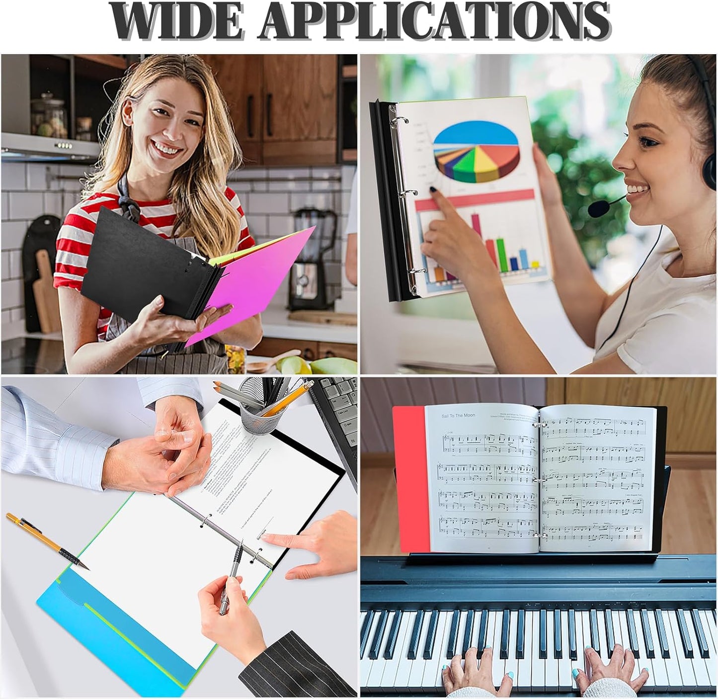 INFUN Telescoping 3 Ring Binder - 12 PCS, Portable 0.75 inch Plastic 3 Ring Binder with Telescoping Spine ，Binders with Foldable Front Cover Holds 8.5" x 11" Paper for School,Office and Homes