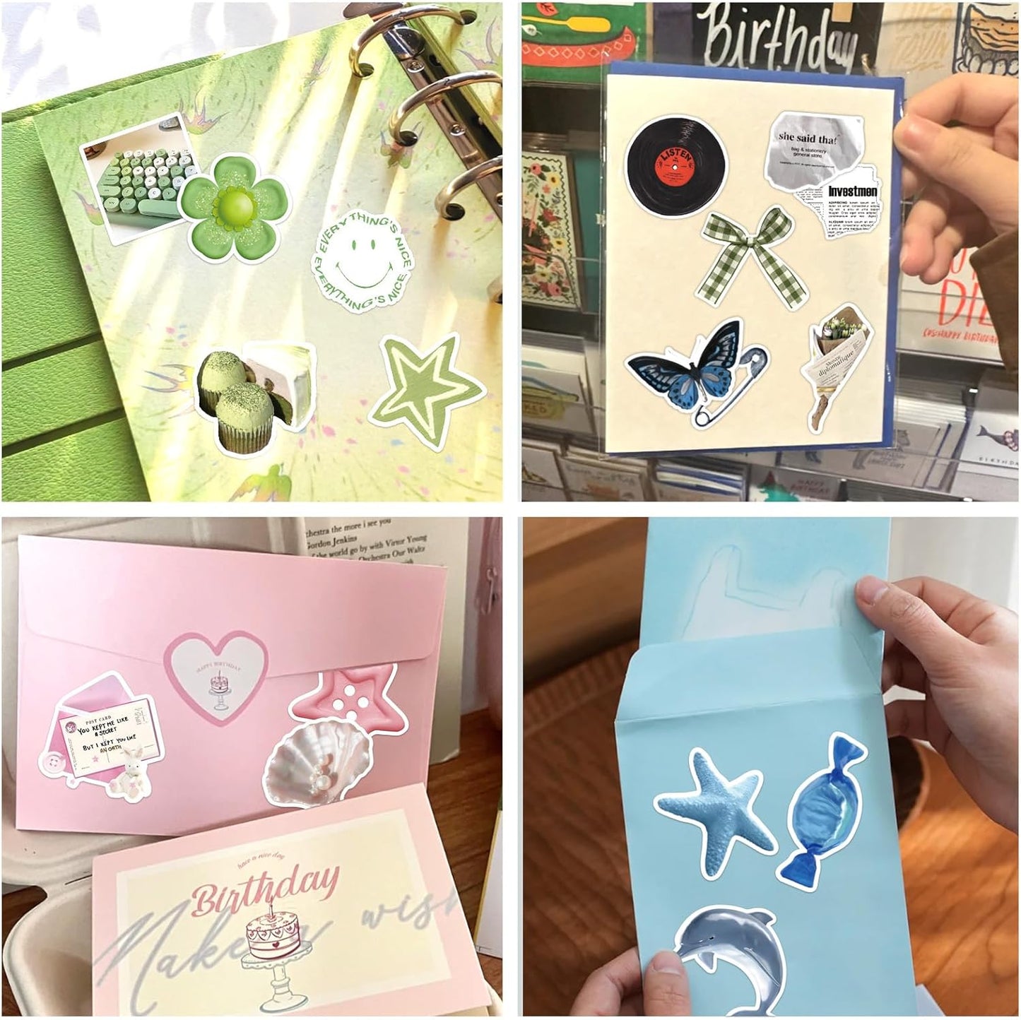 440 Pcs Vintage Aesthetic Stickers for Scrapbooks Laptop Water Bottles Skateboard Notebooks Phone Kindle, Cute Vinyl Stickers for for Kids Teens Adults Girls