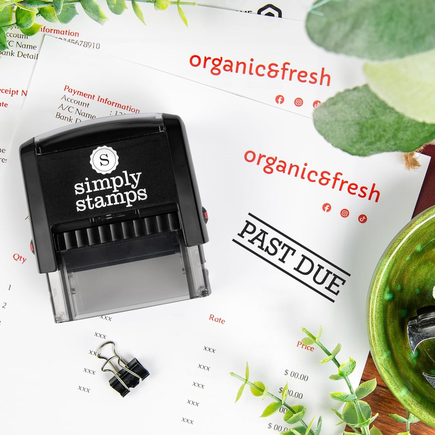 Past Due Office Stamp | 4 Different Sizes | 20 Designs | Multiple Color Options | Perfect for Quick Validation of Office Documents (Past Due, Medium)