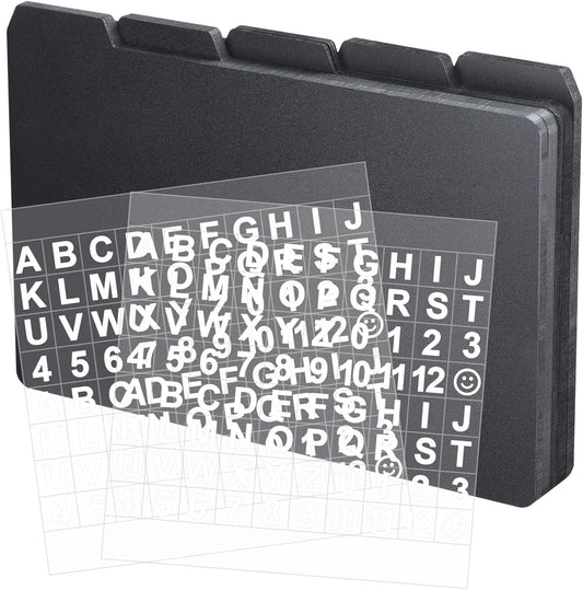 Lewtemi 50 Pcs Index Card Dividers 5 x 8 Inch Index Card Dividers with Tabs Guides with 2 Pcs Alphabet Number Stickers for Office Recipe Business (Black)