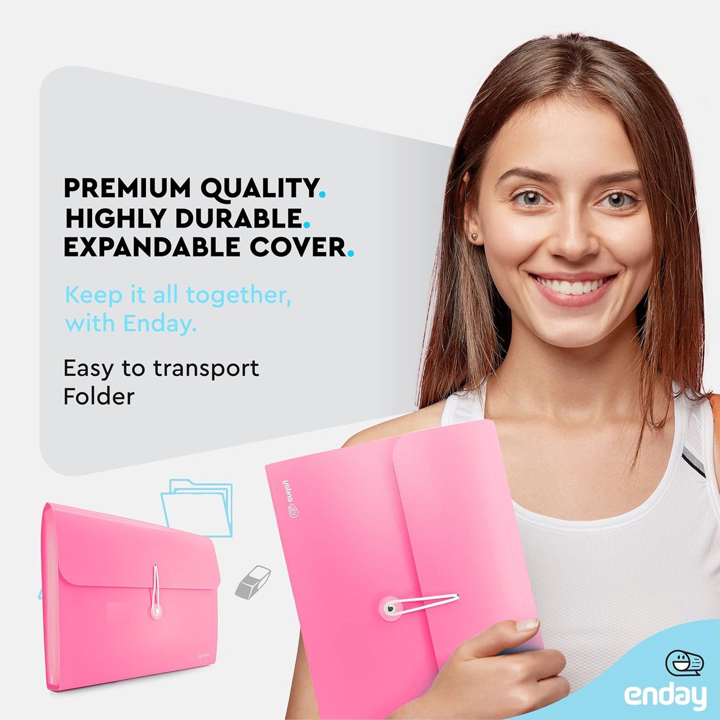 Accordion File Organizer 13 Pocket Expanding File Folder with Labels, Accordion File Organizer Letter Size Letter A4 Paper for Receipts, Bills and Documents 13" x 9.5” –by Enday