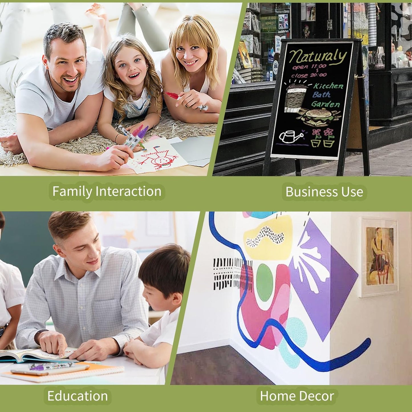 Chalk Markers for Blackboard 8 Macaron Colors, 6mm Reversible Bullet & Chisel Tips, Chalk Pens Wet & Dry Erasable Markers for Whiteboard, Chalkboard, Calendar, Windows, Glass, Signs