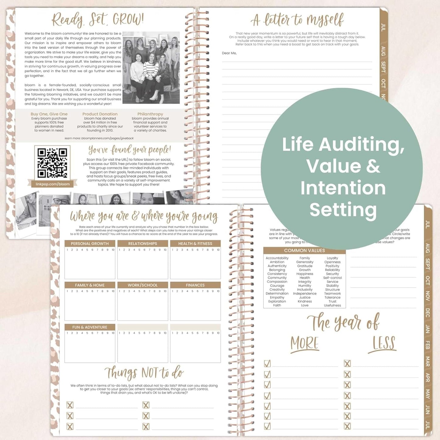 bloom daily planners 8.5" x 11" Academic Planner 2025-2026 (July 2025 - July 2026) - Weekly & Monthly Dated Agenda Organizer with Stickers & Tabs - Tan Leopard