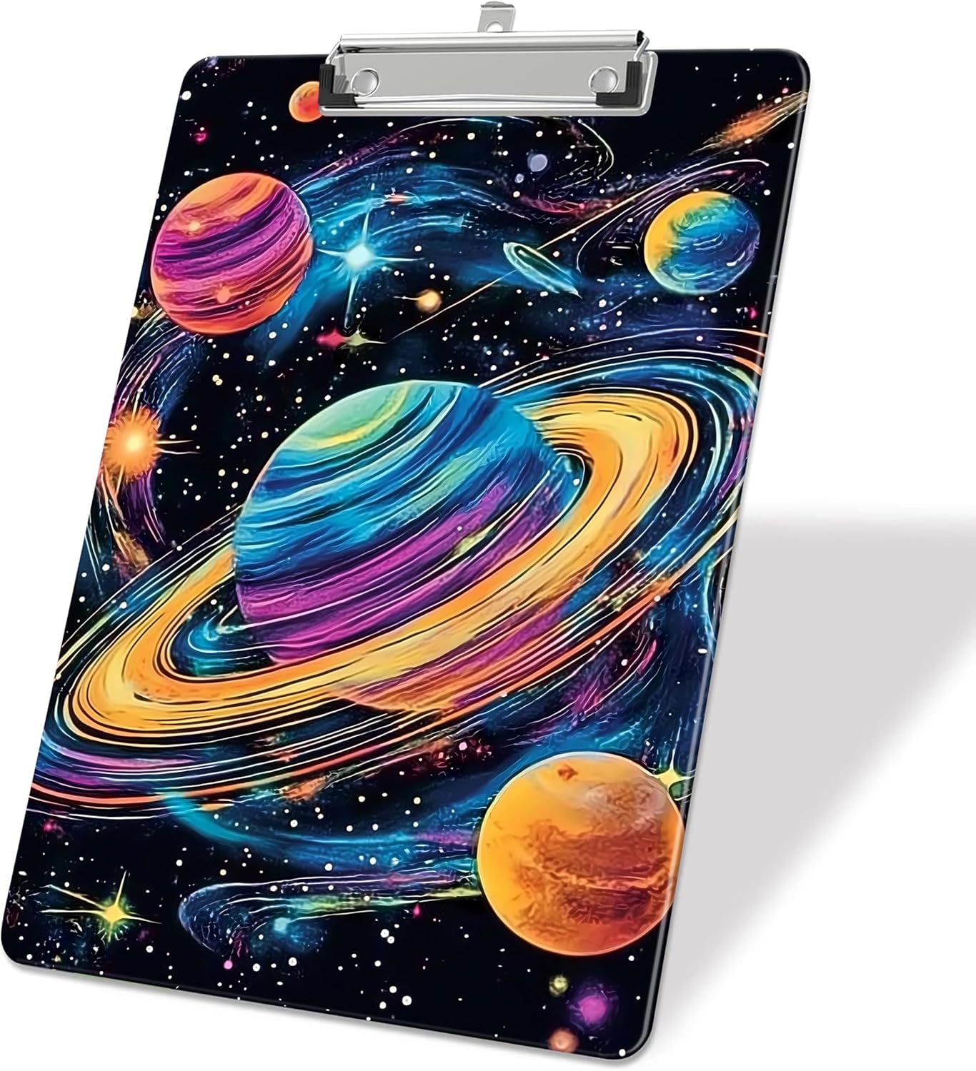 Planet Galaxy Plastic Clipboards,Decorative Plastic Acrylic Clipboard for Teacher Social Worker Students Office Supplies 8 * 12