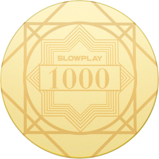 SLOWPLAY Nash Ceramic Poker Chips in Bulk, Casino Grade Ceramic 12-Gram Poker Chip for Texas Hold'em, 43mm Professional Chips Pack of 50 with Denomination of 1000