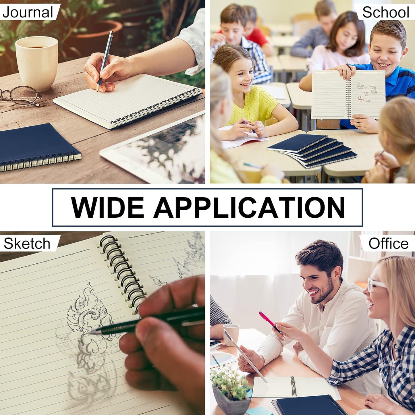 Yahenda Spiral Notebook Bulk A5 Journal Lined 8.3'' x 5.5'' Writing Composition Paper Small Notepad Subject Notebook for Students Office Business Back to School Supplies(Deep Blue,36 Pcs)