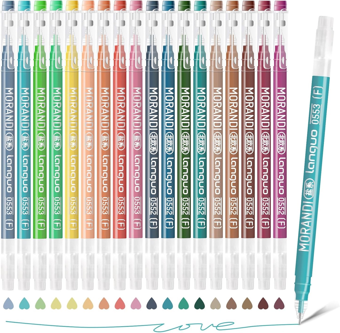 Gel Pens For Coloring, 18 Pack Colored Pens for Black Paper & White Paper, 0.6MM Fine Point Pens for Coloring, Writing, Drawing, Journaling, Note Taking, School, Office, Home