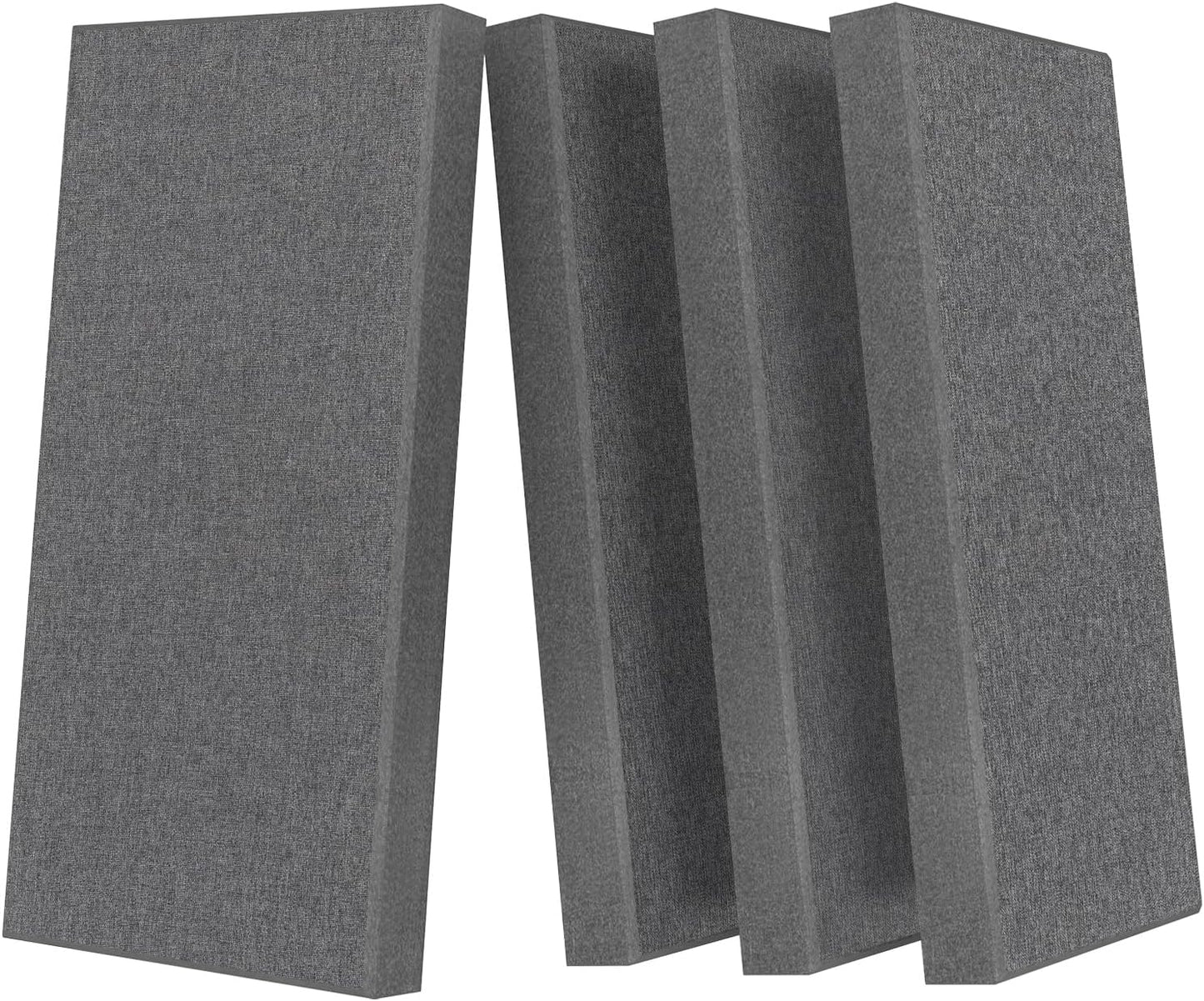 UMIACOUSTICS 4 PCS Acoustic Panels with Hanging Brackets, 2” Thick Fiberglass Sound Proof Panels Removable for Studios, Office, Home Theater Wall- Charcoal Grey