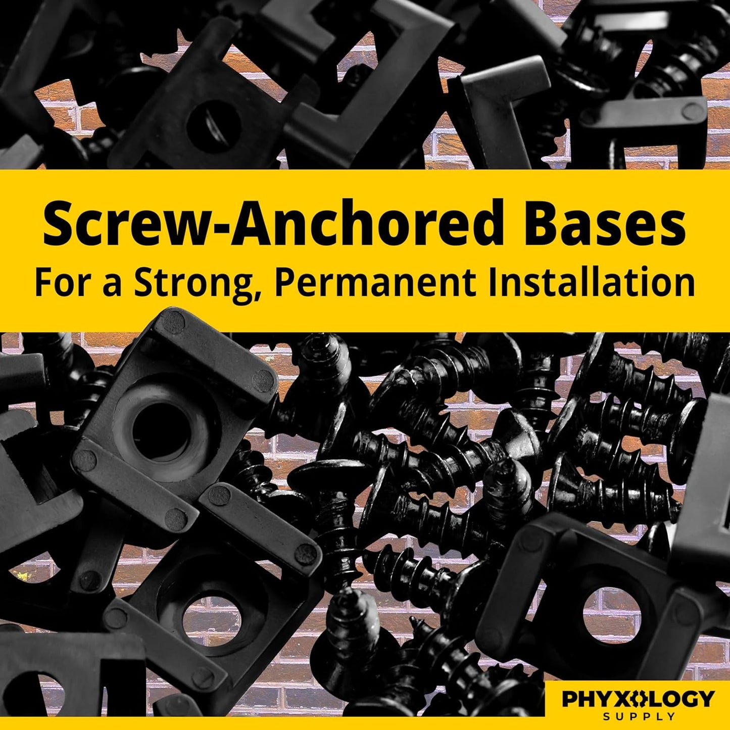 Pro-Grade, Slim, 1x .6 Cable Tie Mounts With Screws 100 Pack. High Strength, Black Zip Tie Bases For Wire Management. Permanently Anchor To Wall, Desk or Baseboard. Run Cords at Your Home or Office