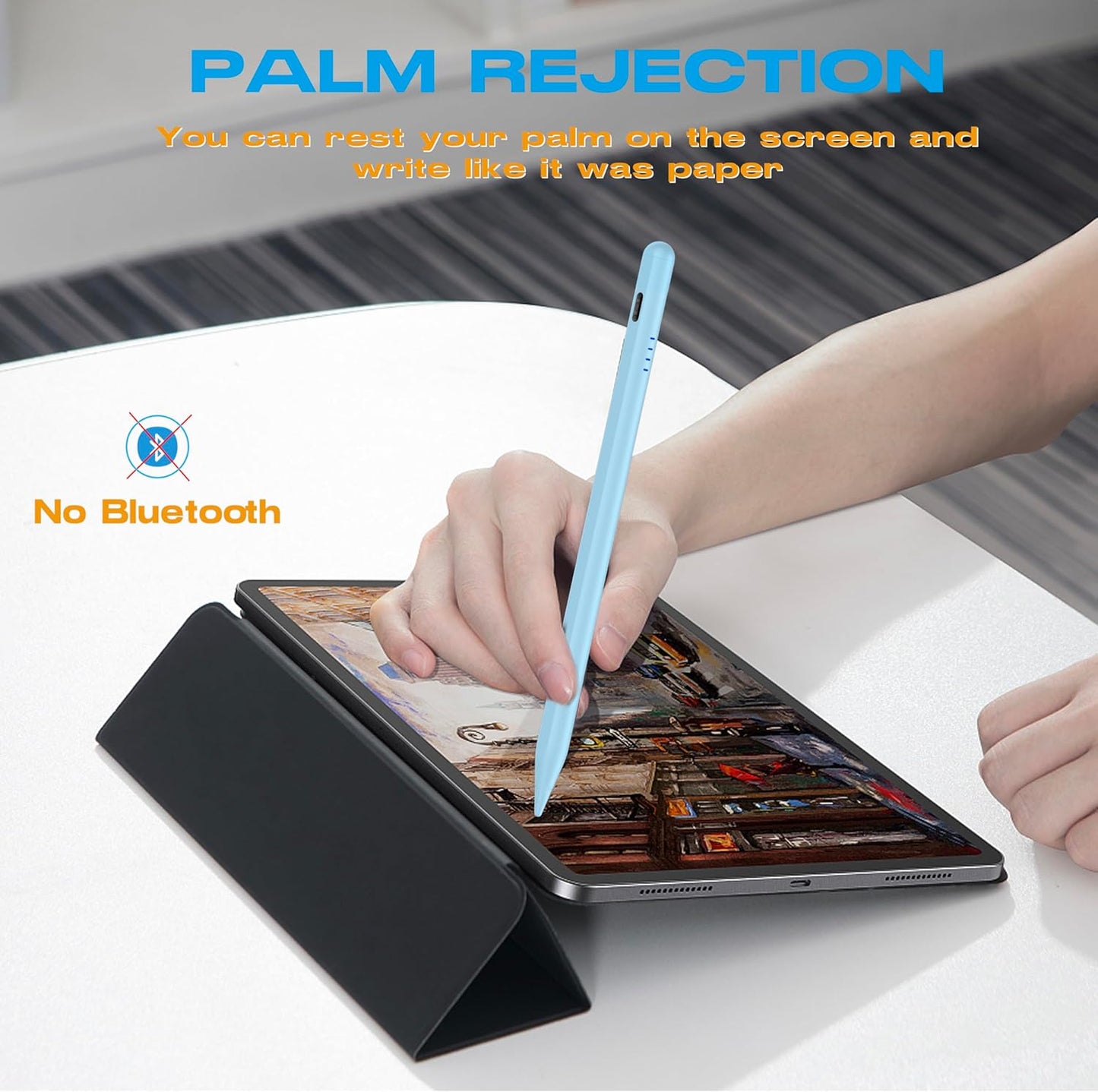 Stylus Pen for iPad 2018-2025, 20Mins Fast Charge for Apple Pencil with Tilt & Palm Rejection, Active Pens Compatible with iPad 6th-10th/A16, Pro 13"/12.9/11”M4, Air 3/4/5/M2/M3, Mini 5/6 -Blue