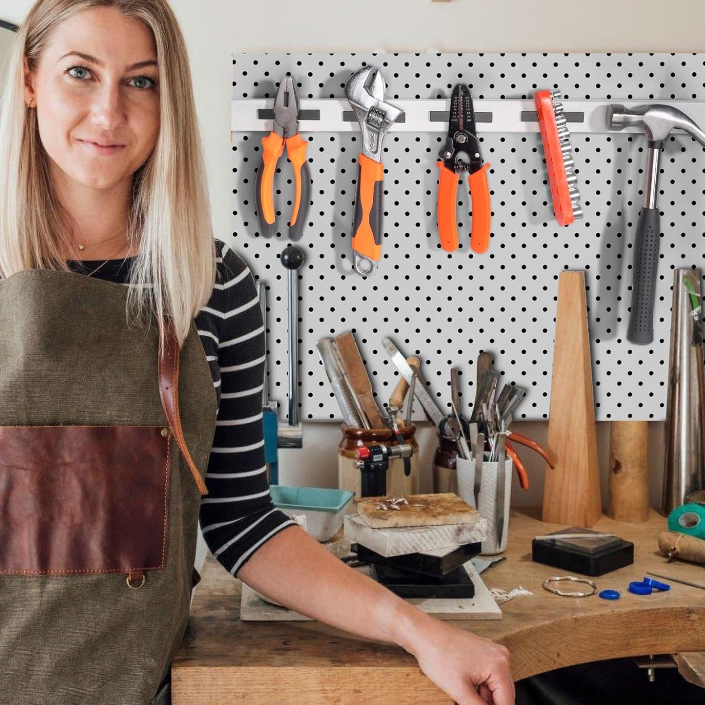 Grtard 12 Pack Neodymium Magnets Bar, Super Strong Rare Earth Magnets Bar, Powerful Magnets Bar with Double-Sided Adhesive for Fridge, Garage, Kitchen, Science, Craft, Office, DIY - 60 x 10 x 3 mm