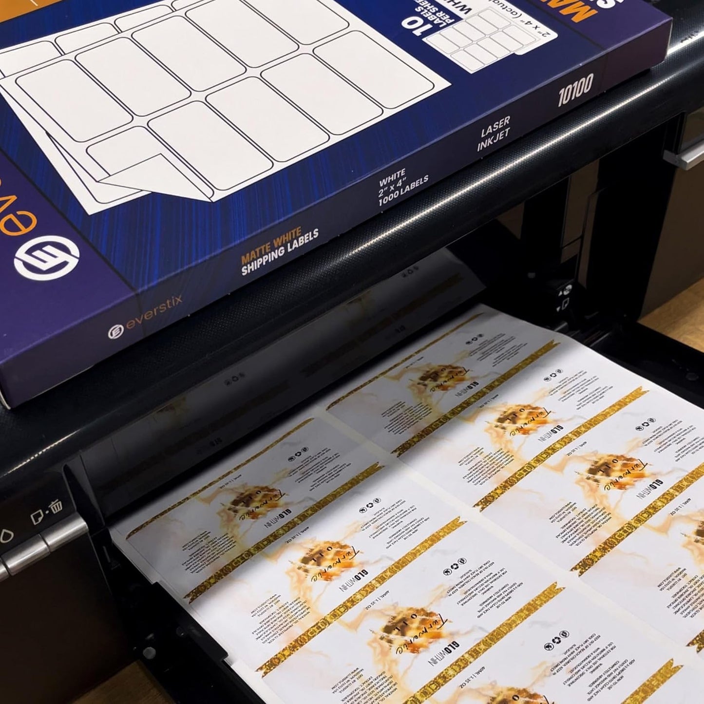 2" x 4", 100 Sheets, 1000 Blank Shipping Labels, Printable White Sticker, Shipping Labels for Laser & Inkjet Printers, Letter Size