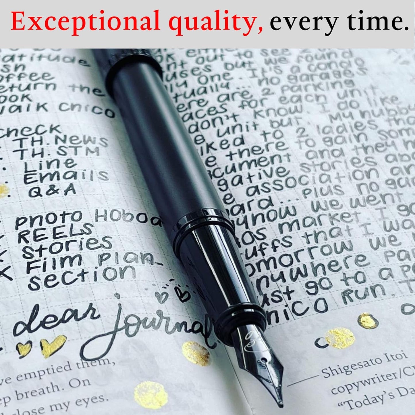 24 Vibrant Fountain Pen Ink Refills - 24 Pack International Standard Size Cartridges - Ink for Fountain Pens - Premium Quality & Non-Toxic, Long-Lasting & Waterproof, Dries Quickly