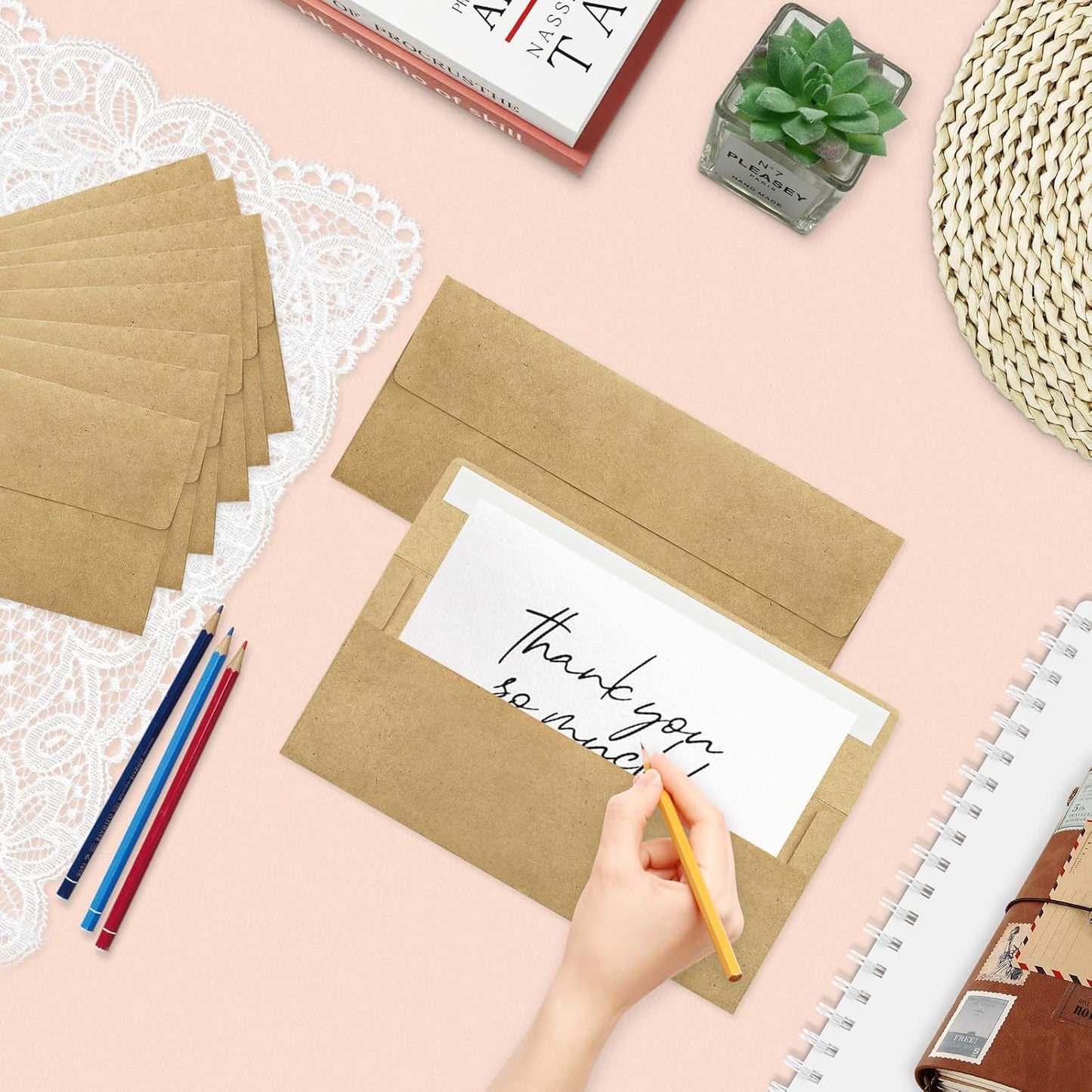 200 Pack #10 Business Envelopes, Brown Kraft Standard Envelopes Self Seal, Letter Size Mailing Envelopes for Checks Letters Invoices Christmas Birthday Graduation Wedding, 4 1/8 x 9 1/2 Inch