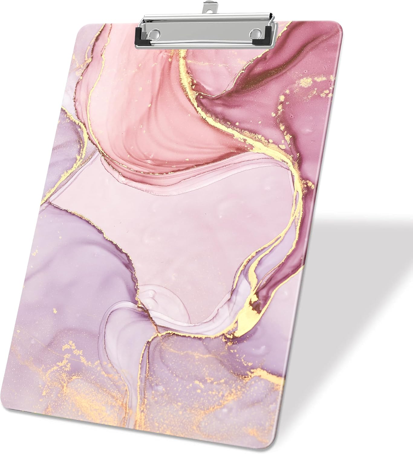 Pink Marble Plastic Clipboards,Decorative Plastic Acrylic Clipboard for Teacher Social Worker Students Office Supplies 8 * 12