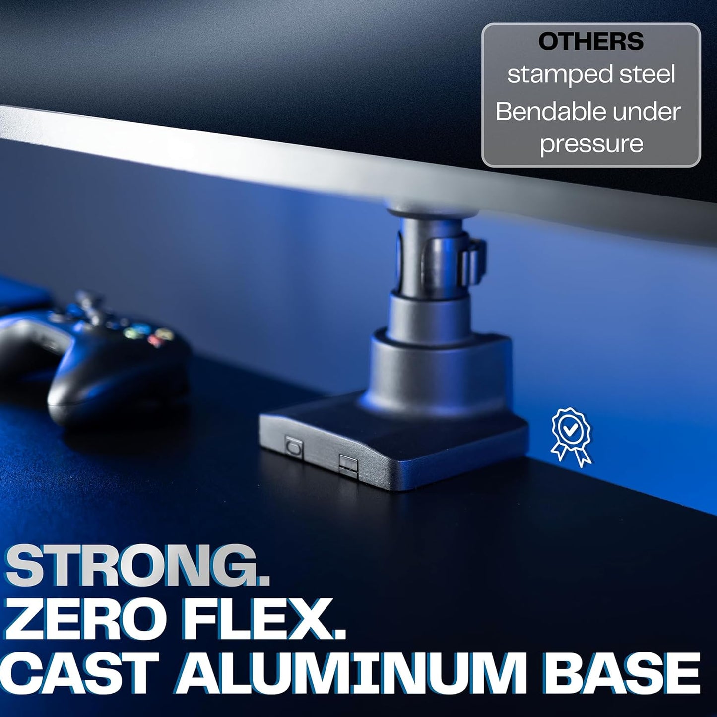 VIVO Pneumatic Arm Single Ultrawide Monitor Extra Tall Desk Mount for Up to 49 inch Screens, Heavy Duty Clamp, Holds Ultra Wides Up to 44 lbs, Black, STAND-V110K