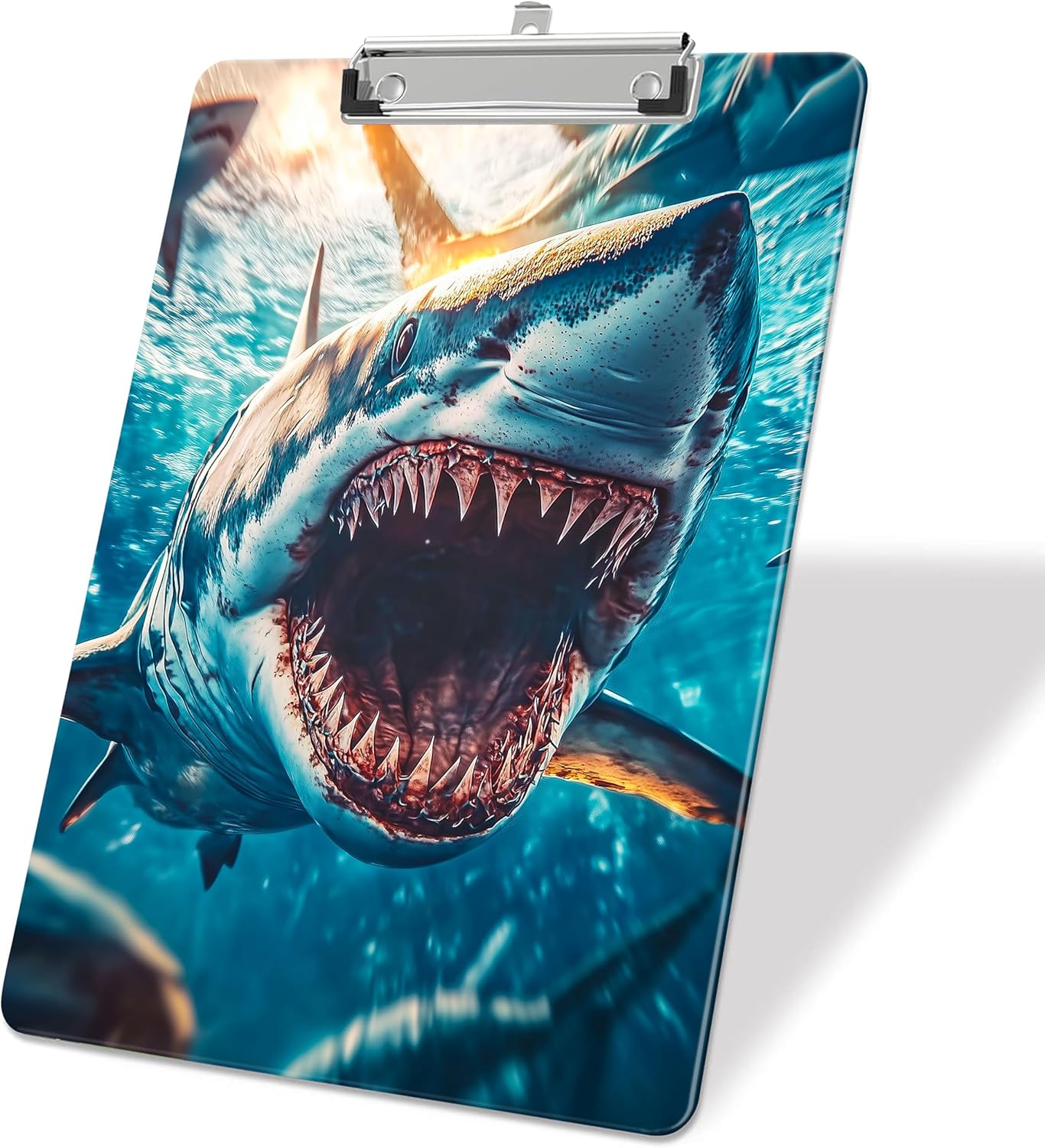 Blue Fish Plastic Clipboards,Decorative Plastic Acrylic Clipboard for Teacher Social Worker Students Office Supplies 8 * 12