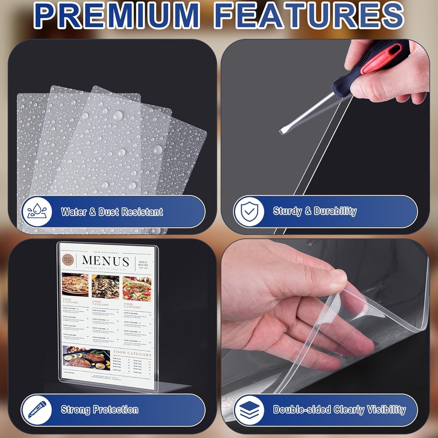 20PCS 9" x 12" Rigid Print Protectors Clear Plastic Sheet Protectors, Heavy Duty Top Loading Document Holder, Menu Cover, Photo Poster Sleeves Hard Plastic Sleeves for Paper Art Prints