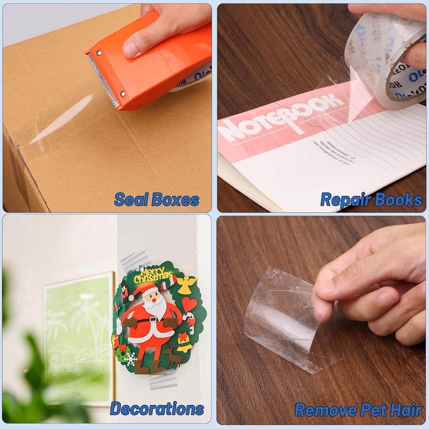 36 Rolls Clear Packaging Tape with Dispenser, 1.88" X 60 yd Shipping Tape Bulk, Total 2160 Yards, 2.7 mil, 3" Core, Heavy Duty Packing Tape Refills for Moving Boxes, Package, Mailing