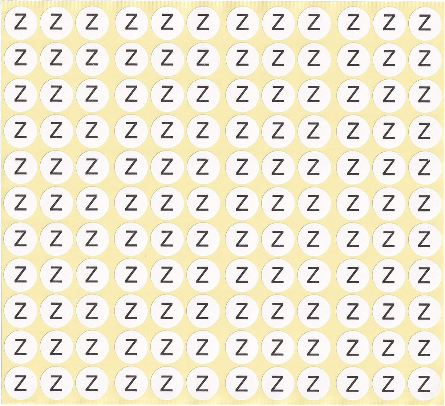 dealzEpic - Alphabet Stickers of The Letter Z - Small Round Paper Self-Adhesive Peel and Stick Letter Labels - Set of 15 Sheets