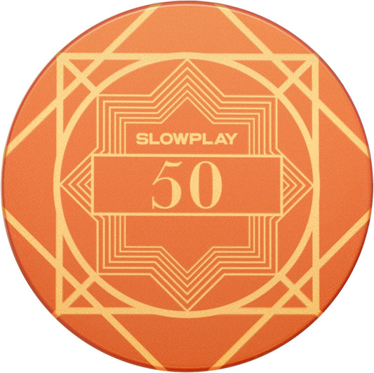 SLOWPLAY Nash Ceramic Poker Chips in Bulk, Casino Grade Ceramic 12-Gram Poker Chip for Texas Hold'em, 43mm Professional Chips Pack of 50 with Denomination of 50