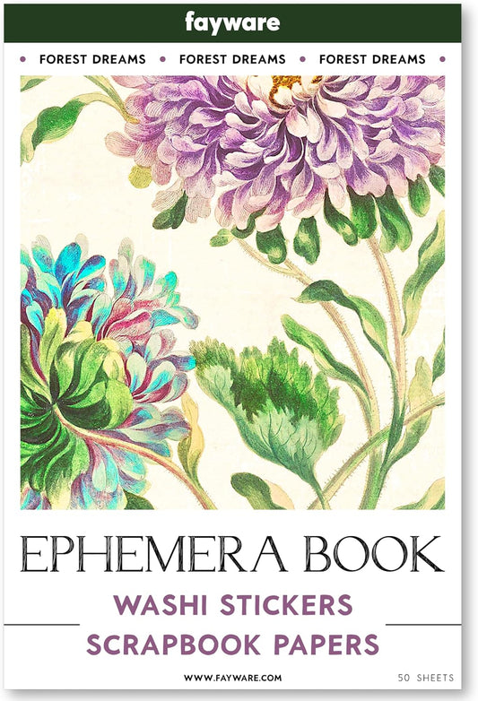 Washi Vintage Stickers for Scrapbooking - Ephemera Book for Journaling with 453 Stickers and 20 Scrapbook Papers. Ephemera for Junk Journals, Journaling Supplies