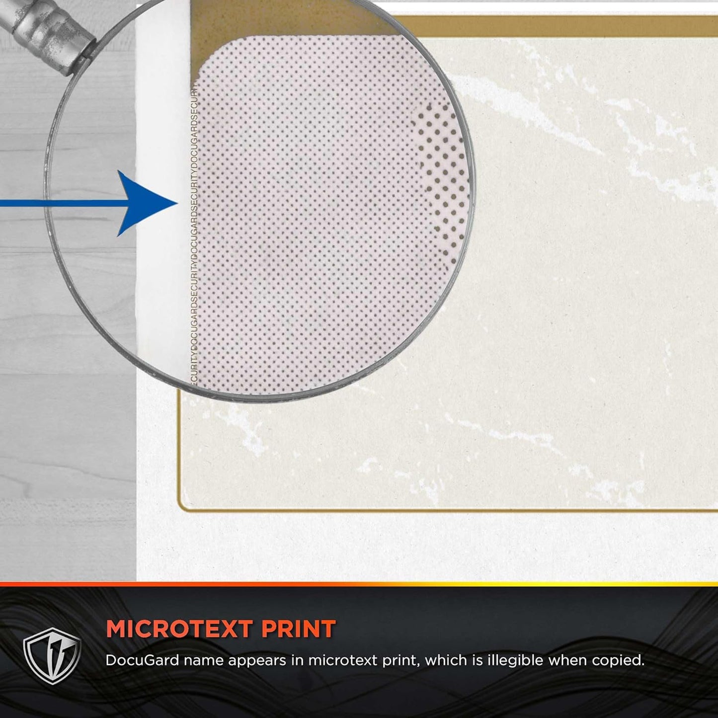 DocuGard Standard Gold Marble Top High Security Check Paper - QuickBooks & Laser/Inkjet Printer Compatible - 11 Security Features - 500 Blank Business Checks (04505)