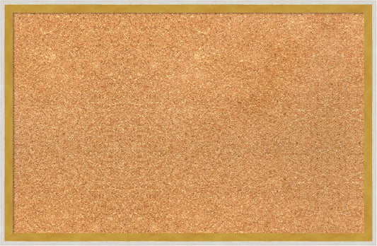 Amanti Art Natural Cork Board for Wall, 15x23 Vision Board with White Frame, Small Corkboard Office Decor for Home Organization, Modern Corkboard Pinboard to Display Items for Home Organization in