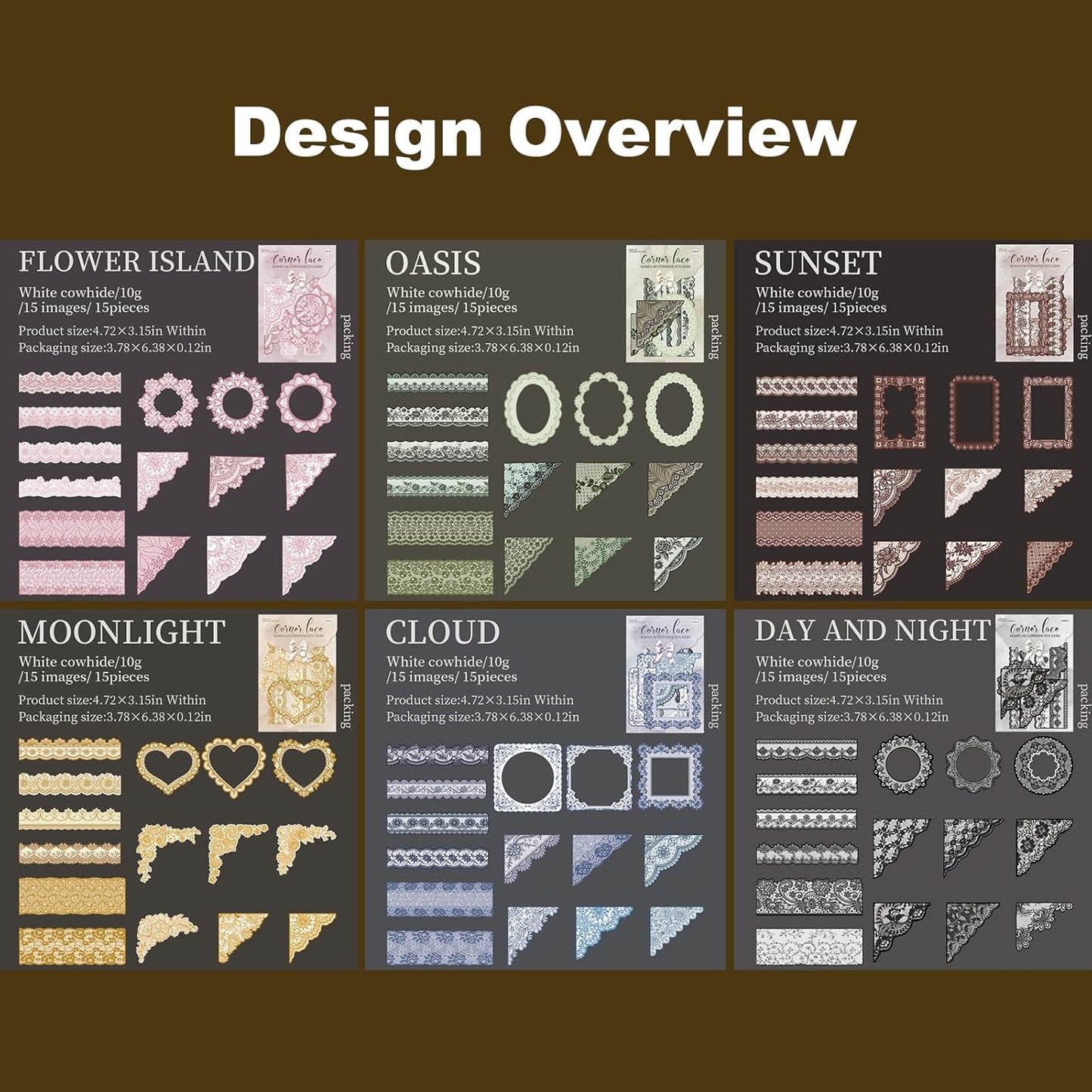 90PCS Vintage Lace Frame Stickers, Retro Scrapbook Stickers with Elegant Borders for Journaling, Junk Journal, DIY Crafts, Planner Decoration