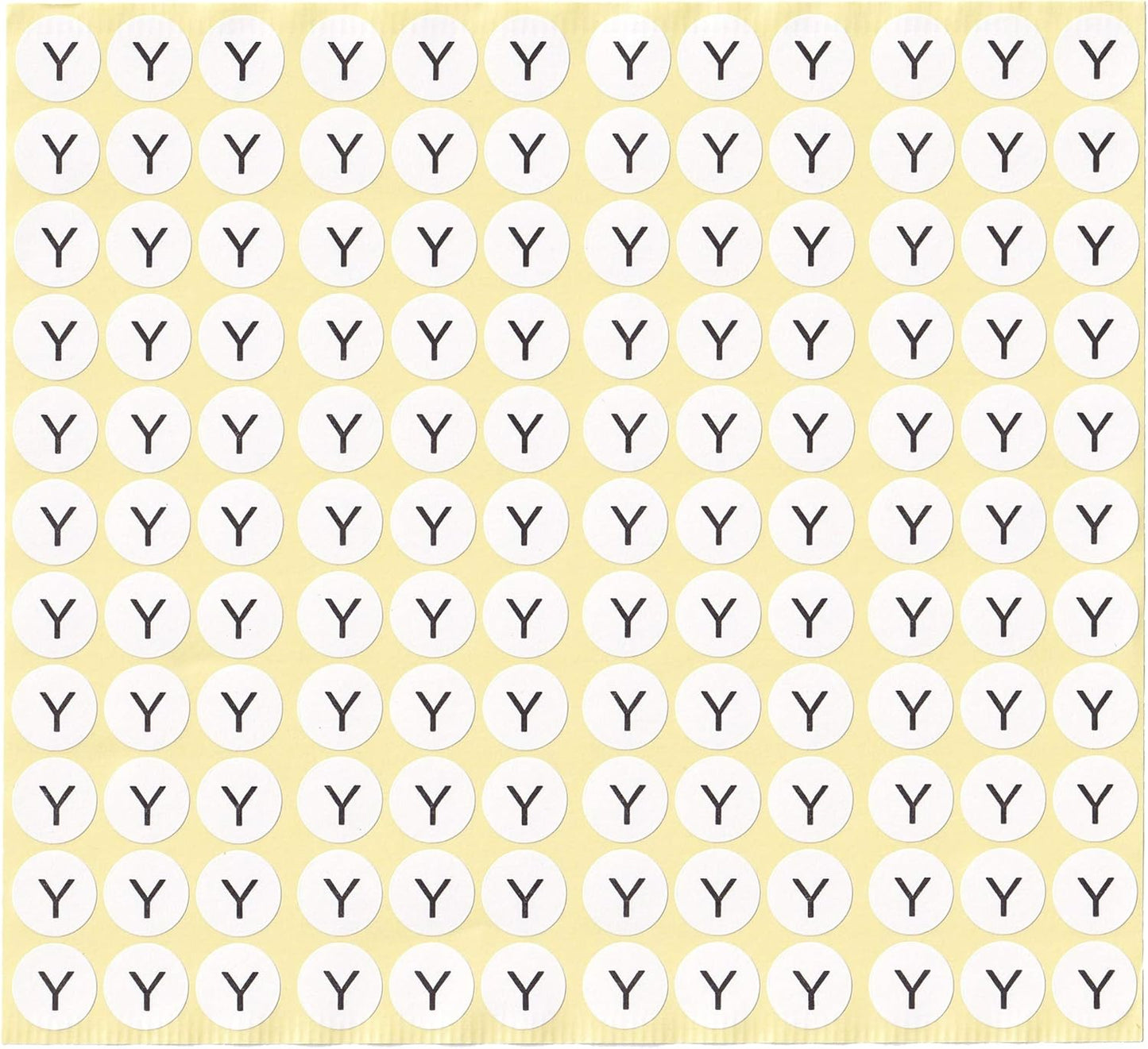 dealzEpic - Alphabet Stickers of The Letter Y - Small Round Paper Self-Adhesive Peel and Stick Letter Labels - Set of 15 Sheets