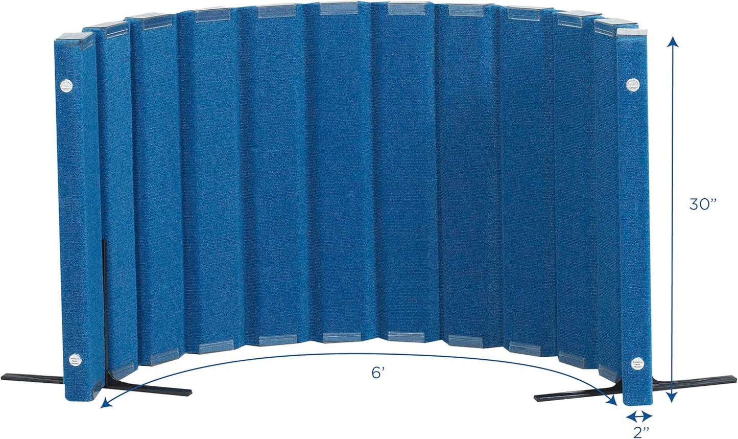 Children’s Factory 30" x 6' Quiet Divider With Sound Dampening Panels, Freestanding Room Divider Wall, Blueberry