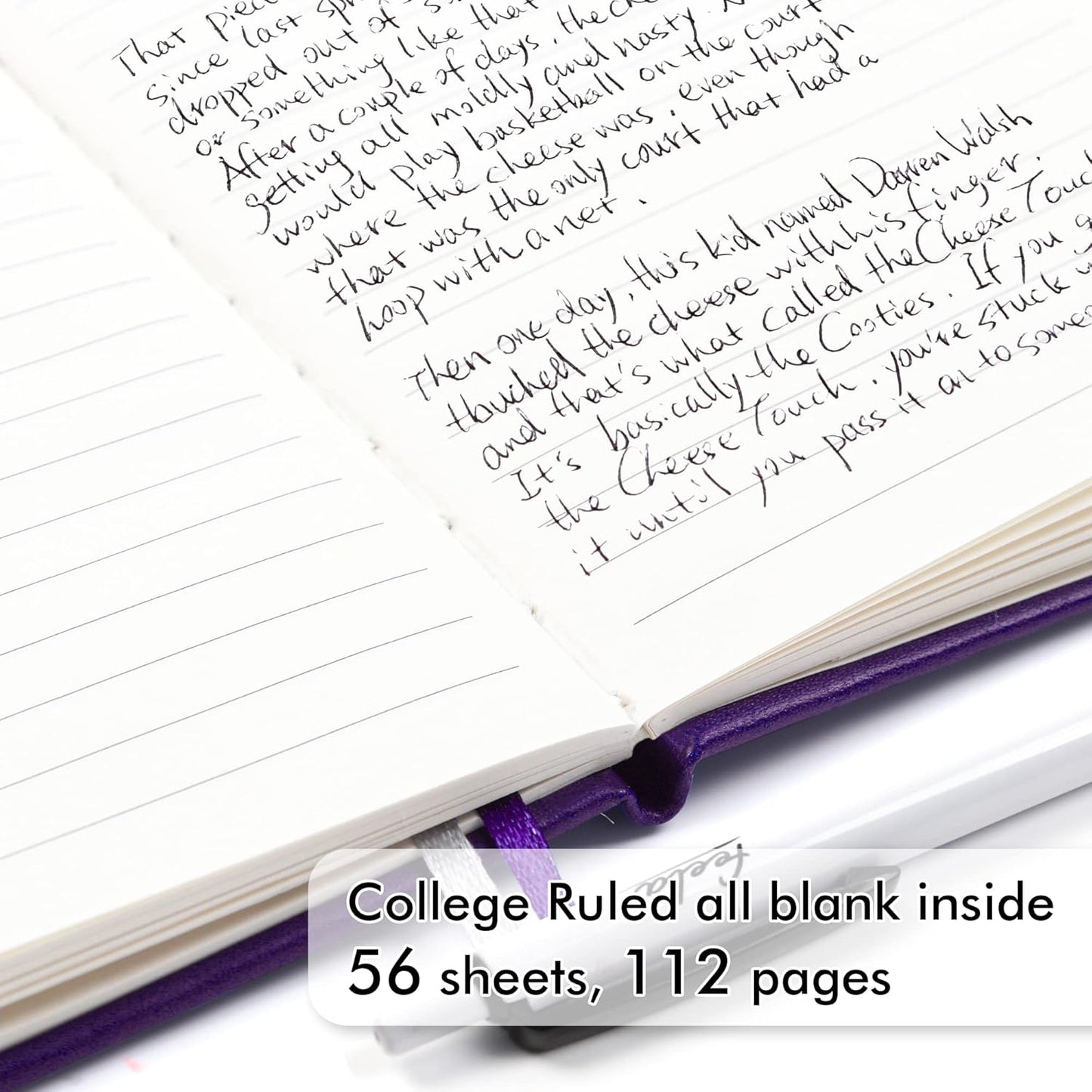 feela 3 Pack Pocket Notebook Journals, Mini Cute Small Journal Notebook Bulk Hardcover College Ruled Notepad with Pen Holder for Office School Supplies, with 3 Black Pens, 3.5”x 5.5”, A6, Purple