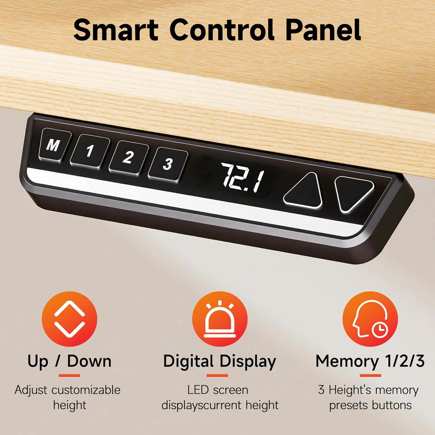 Okin Standing Desk Frame 3 Stage Dual Motor, Electric Stand Desk Legs Workstation up to 49.2",T-Shaped 270lb Load Adjustable Standing Computer Desk Base 43.3-71" for Home and Office,Glossy White