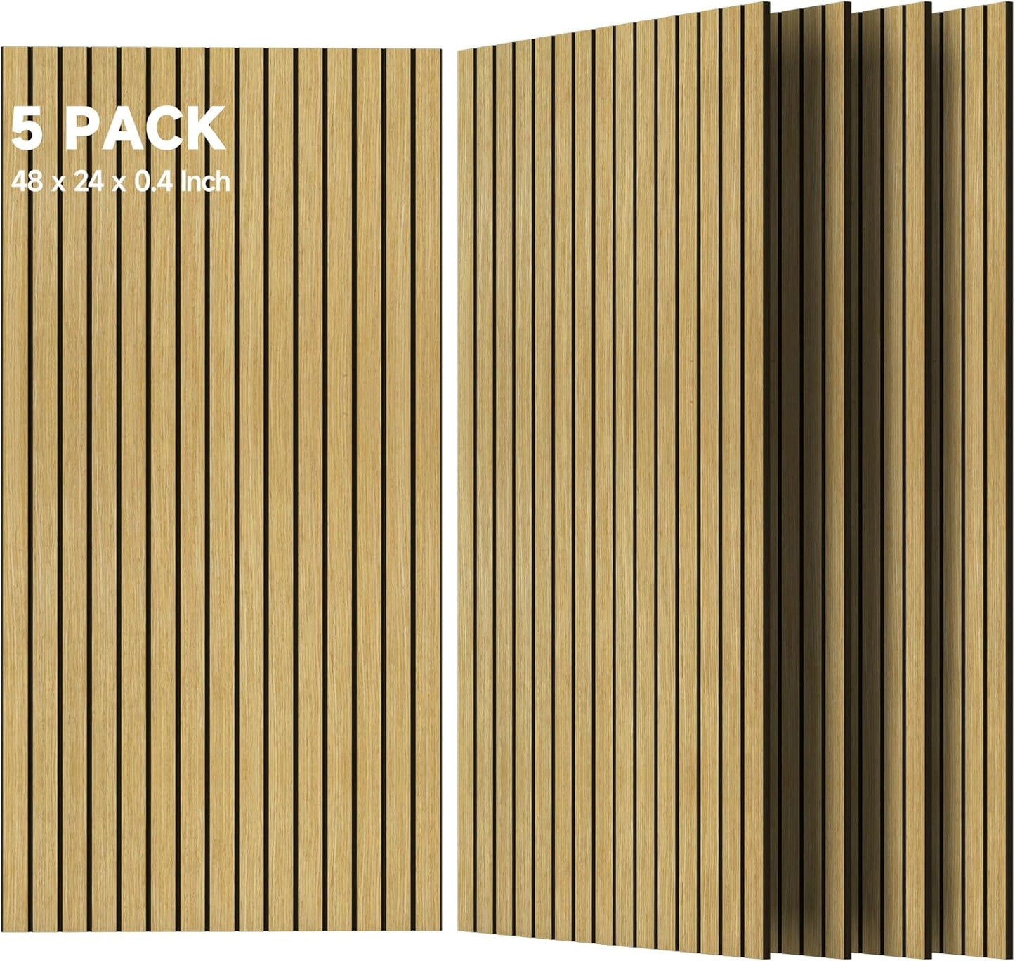 TO-TH Large Art Acoustic Panels,5 Pack Sound Absorbing Panels,47.2” x 23.6” x 0.4” Soundproof Panels,High-Density Acoustic Wall Panels,Decorative Sound Panels with Wood-Look
