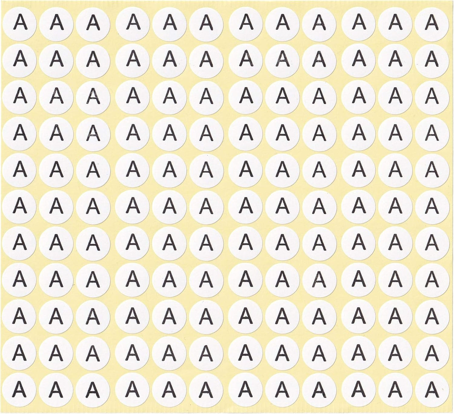 dealzEpic - Alphabet Stickers of The Letter A - Small Round Paper Self-Adhesive Peel and Stick Letter Labels - Set of 15 Sheets