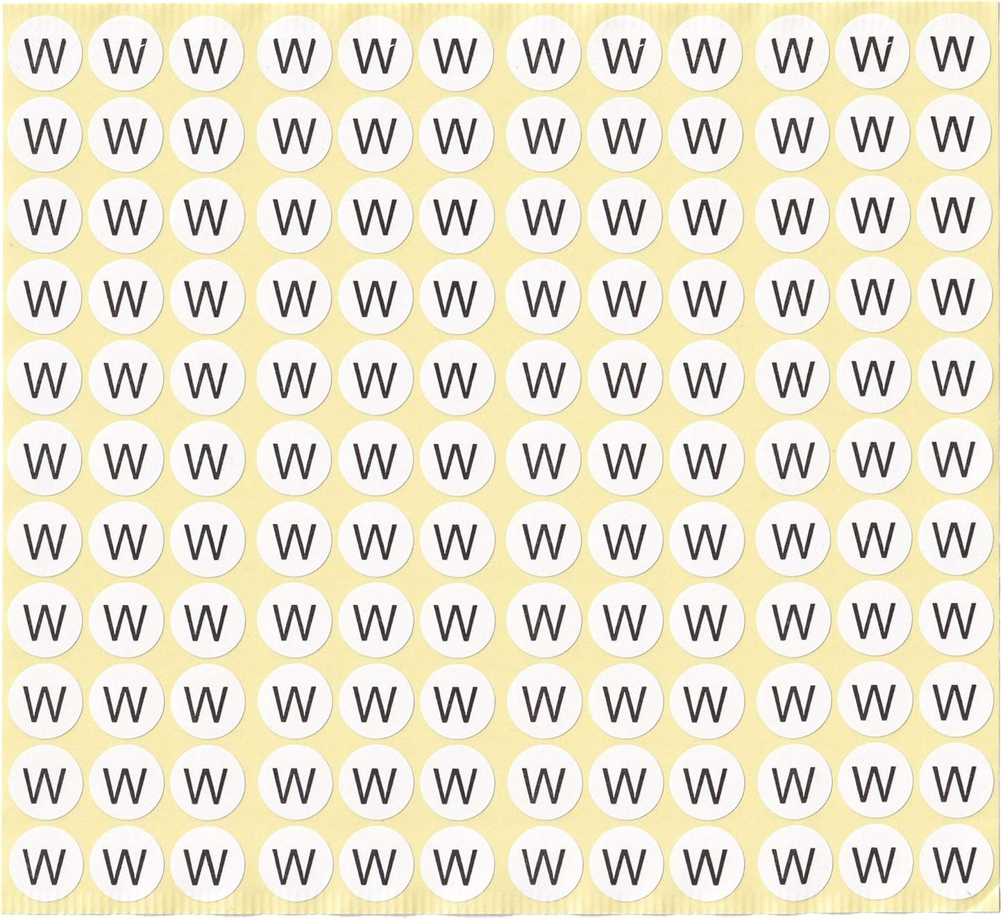 dealzEpic - Alphabet Stickers of The Letter W - Small Round Paper Self-Adhesive Peel and Stick Letter Labels - Set of 15 Sheets