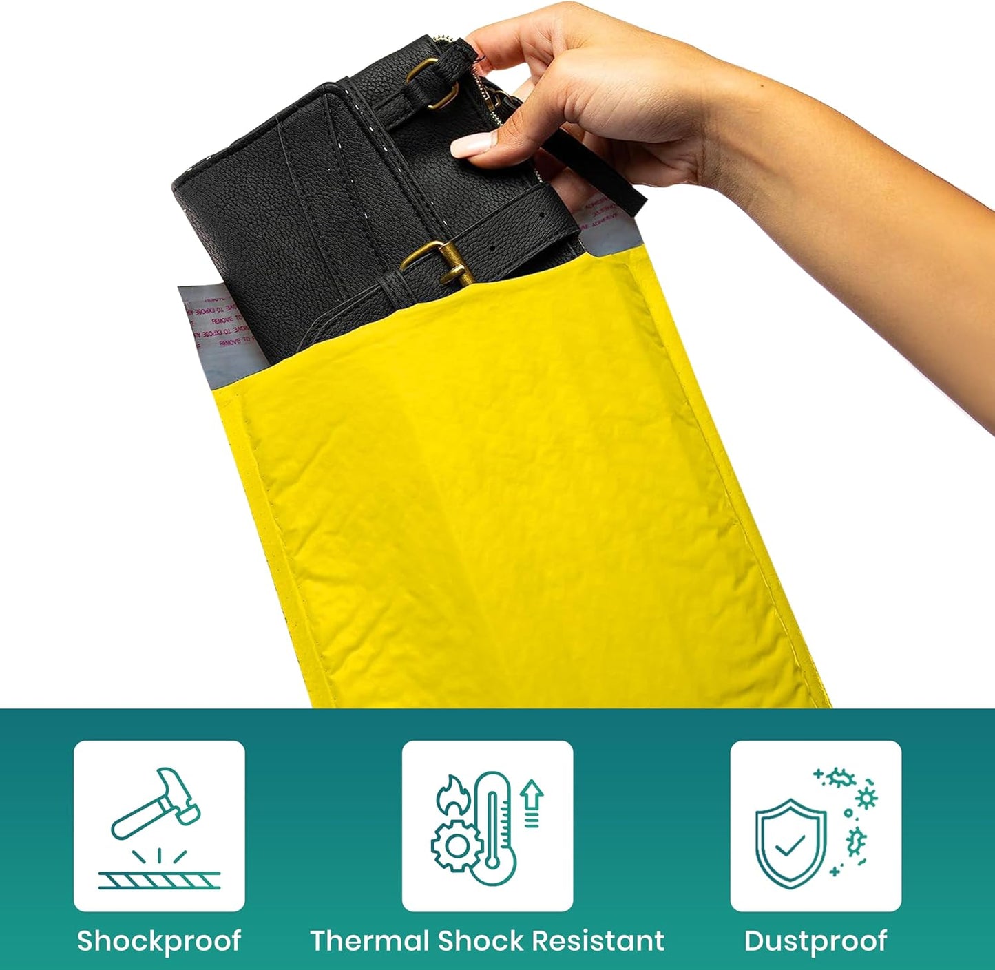 Levex - #2 8.5" x 12" [5 Pack] Yellow Poly Bubble Mailers, Padded Envelope Mailers, Packing Envelope & Mailing Bags for Shipping