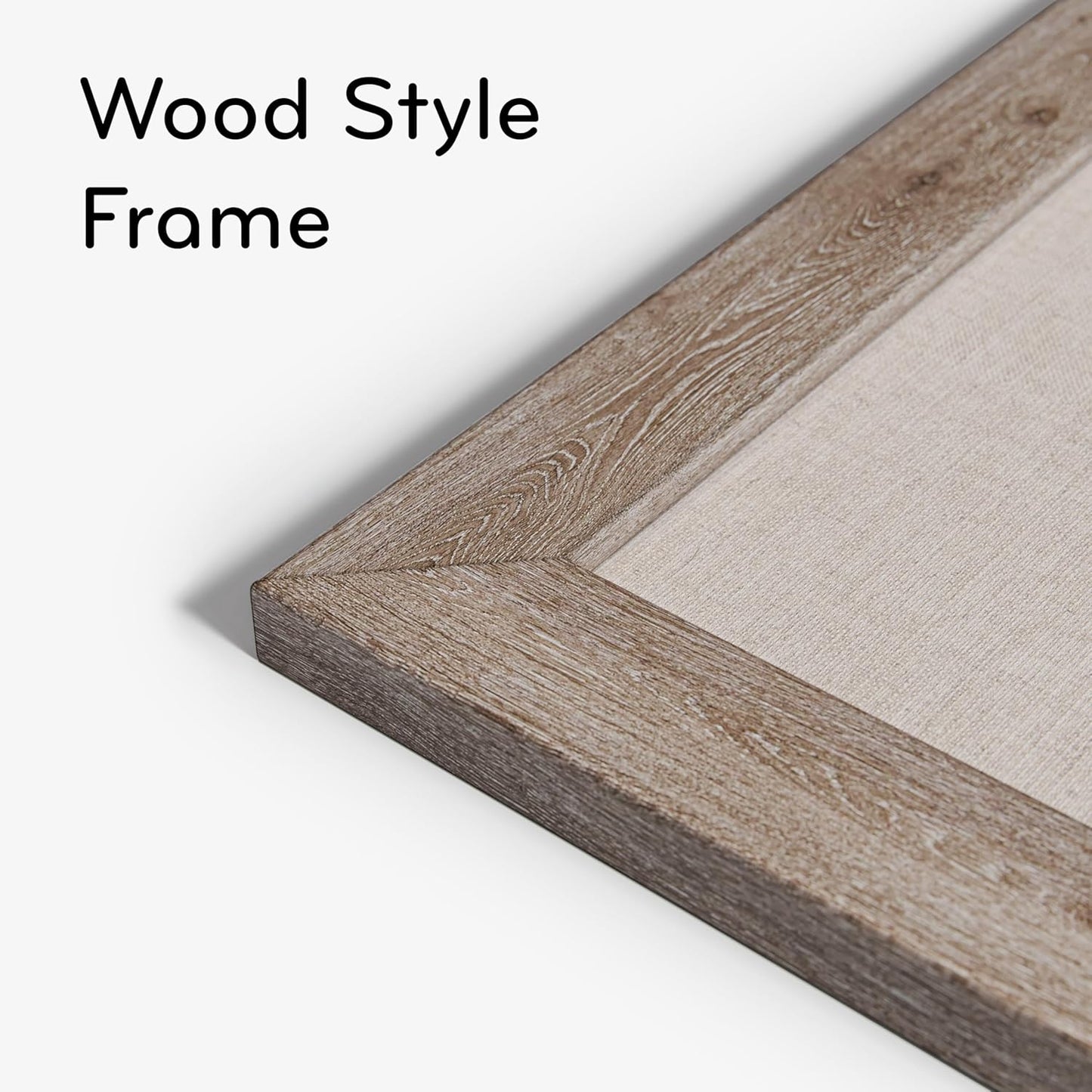 U Brands Linen Bulletin Board, 36" x 24", Rustic Wood Style Frame, Industrial Grade Pinning Surface
