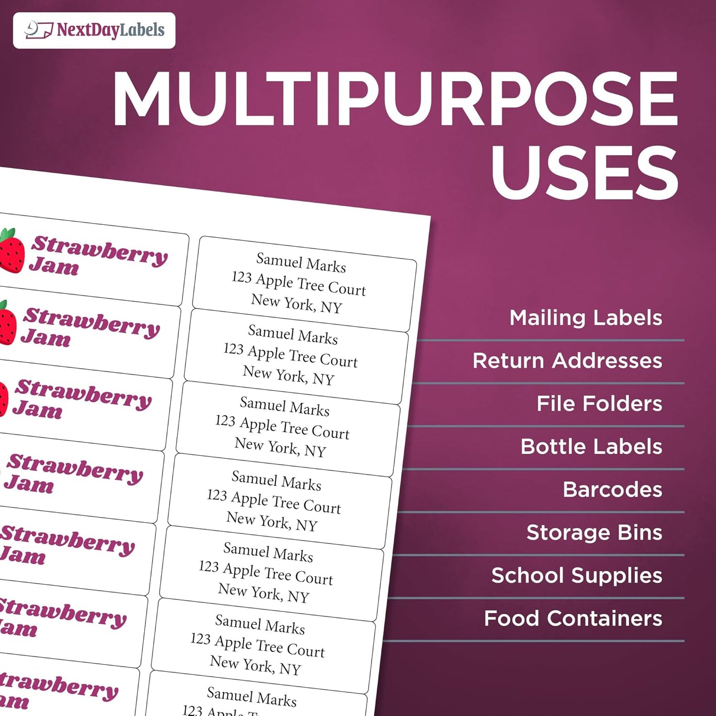 NextDayLabels – 4" x 1-1/3" Rectangular Sticker Labels for Printer - White Laser/Inkjet Printer Labels Return Address Labels Shipping Label Stickers (25 Sheets, 14 Per Sheet, 350 Labels)