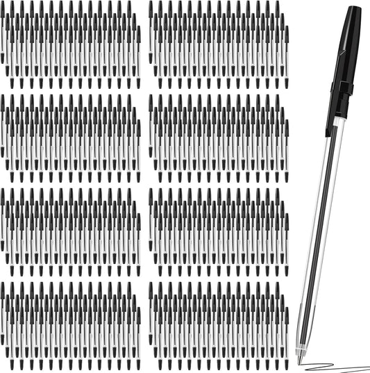 200 Pieces Ballpoint Pens Bulk Black Ink, 1.0mm Medium Point, Bullet Tip Smooth Writing Pens for Office, Business, Server, School Supplies