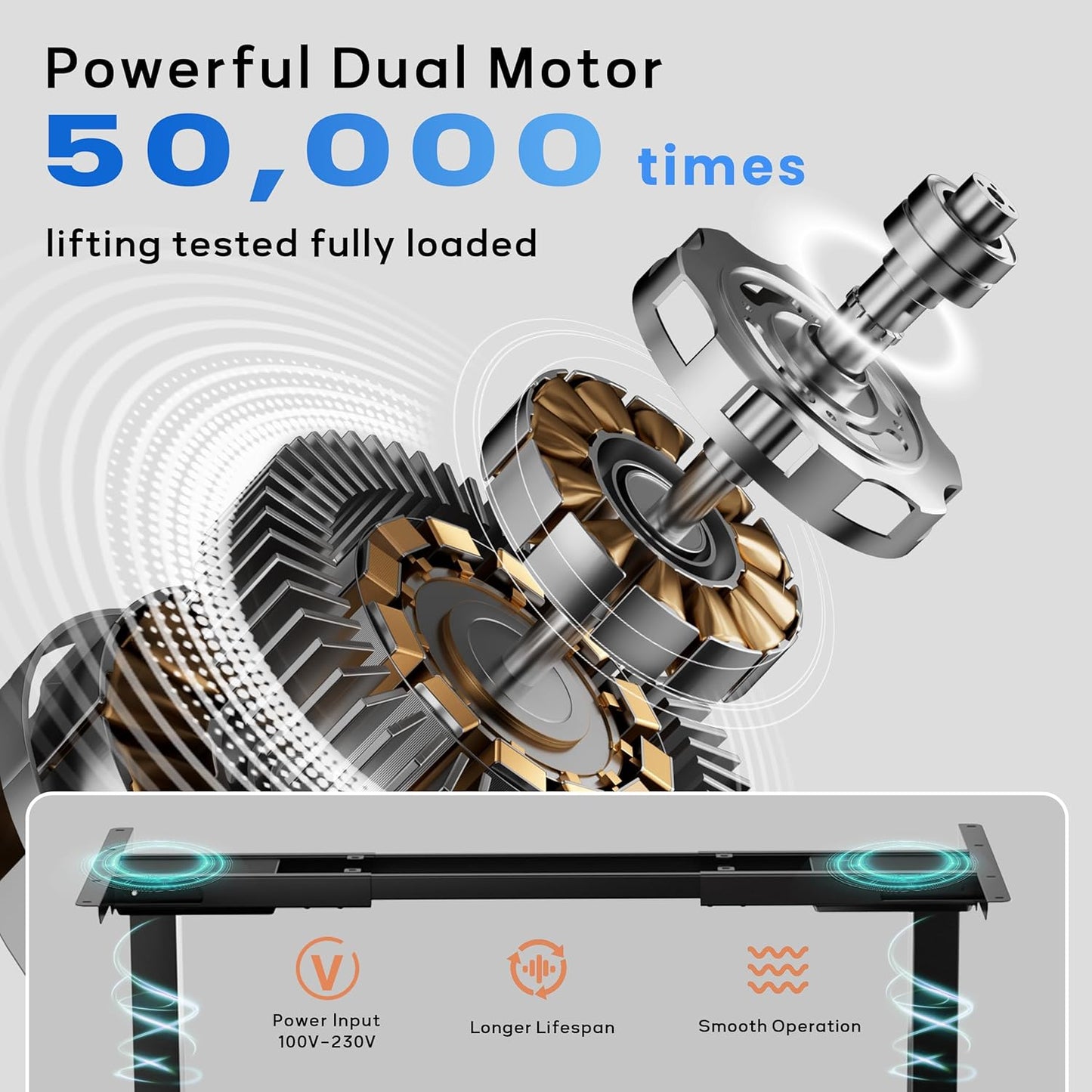 Dual Motor Electric Standing Desk Frame,Height Adjustable Desk Legs with 330 lbs Capacity,Ergonomic Sit Stand Up Base Workstation for Home Office,Black Frame Only