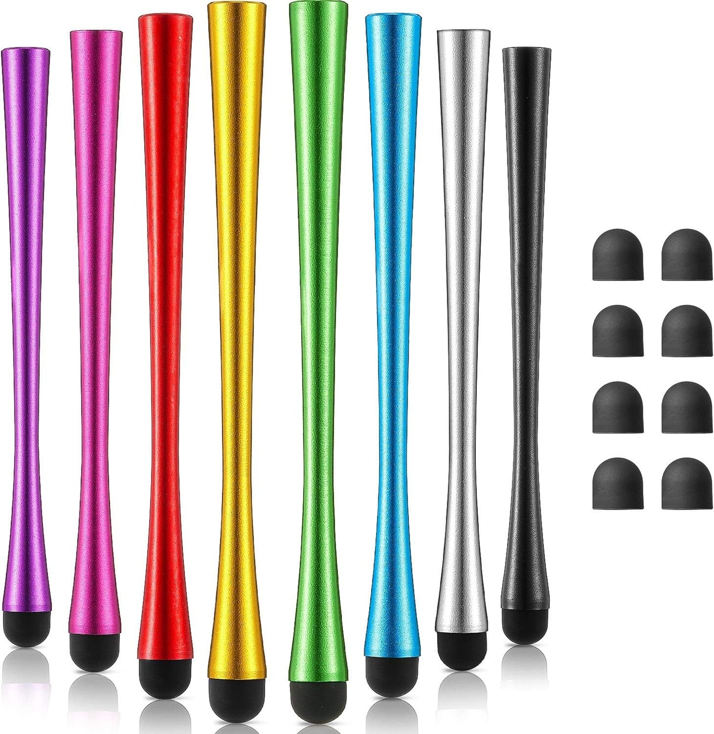 Outus 8 Pcs Slim Waist Stylus Pen for Touchscreen, Stylus Pen with Rubber Tips - Compatible with Ipad, iPhone, Android, 8 Additional Replaceable Fiber Tips