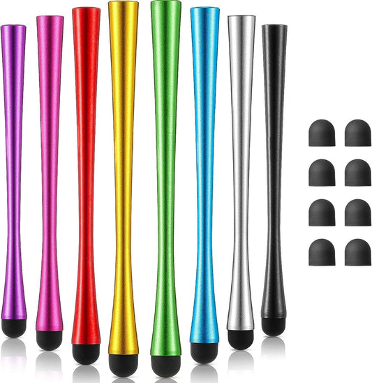 Outus 8 Pcs Slim Waist Stylus Pen for Touchscreen, Stylus Pen with Rubber Tips - Compatible with Ipad, iPhone, Android, 8 Additional Replaceable Fiber Tips