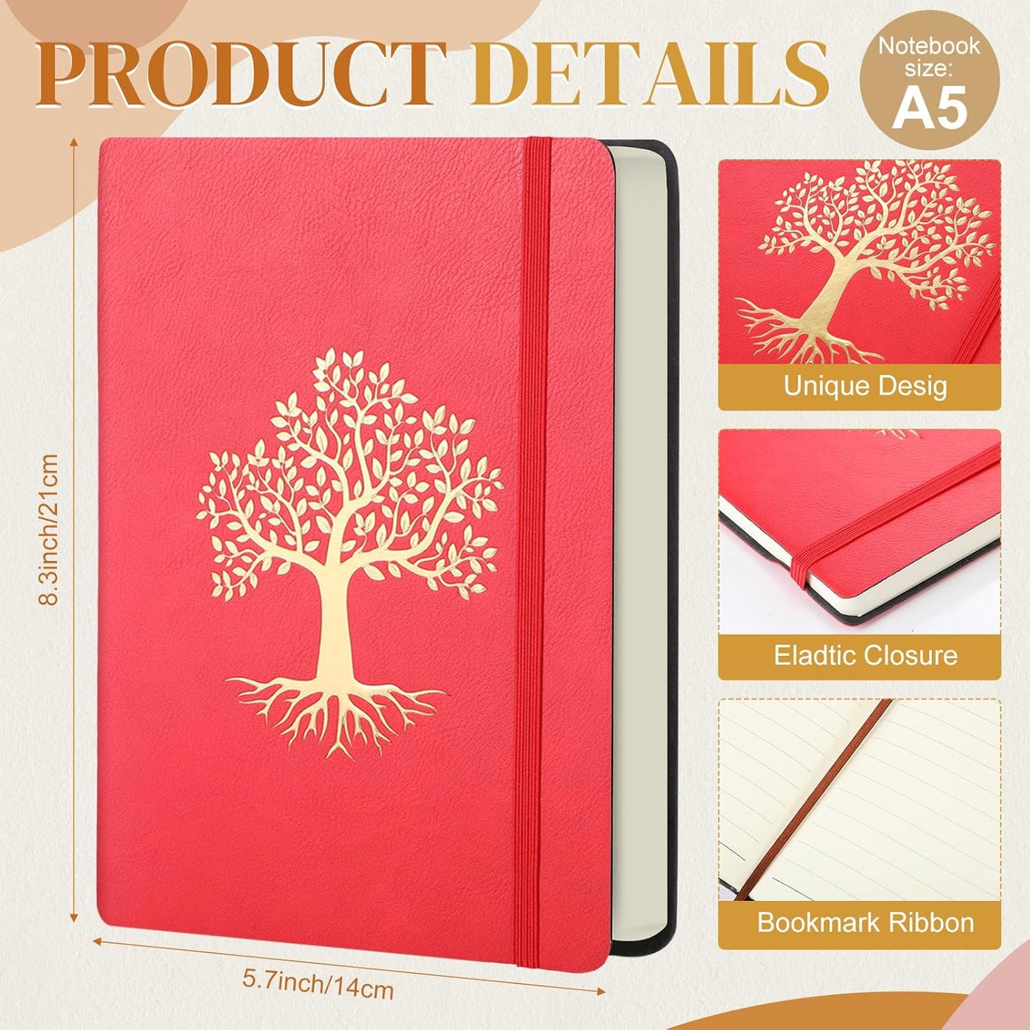 10 Pack Lined Journal Notebook A5 Leather Hardcover Journals for Writing 200 Pages 10 Colors Notepad for Travel Work School Office Business Note Taking Diary 5.7" x 8.3" (Classic Color)