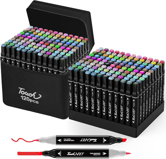Alcohol Markers, 120 Colors Dual Tip Art Markers, Drawing, Coloring Marker for Kids Sketching Adult Coloring