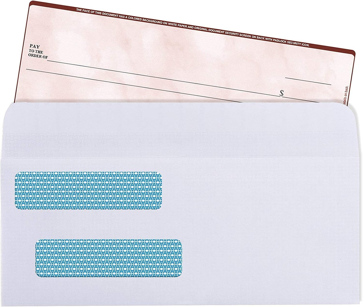 Aimoh 500#8 Double Window Gummed Security Envelopes - for Business Checks, QuickBooks & Quicken Checks, Size 3 5/8 x 8 11/16 Inches - Checks Fit Perfectly - Not for Invoices, 500 Count (30181)