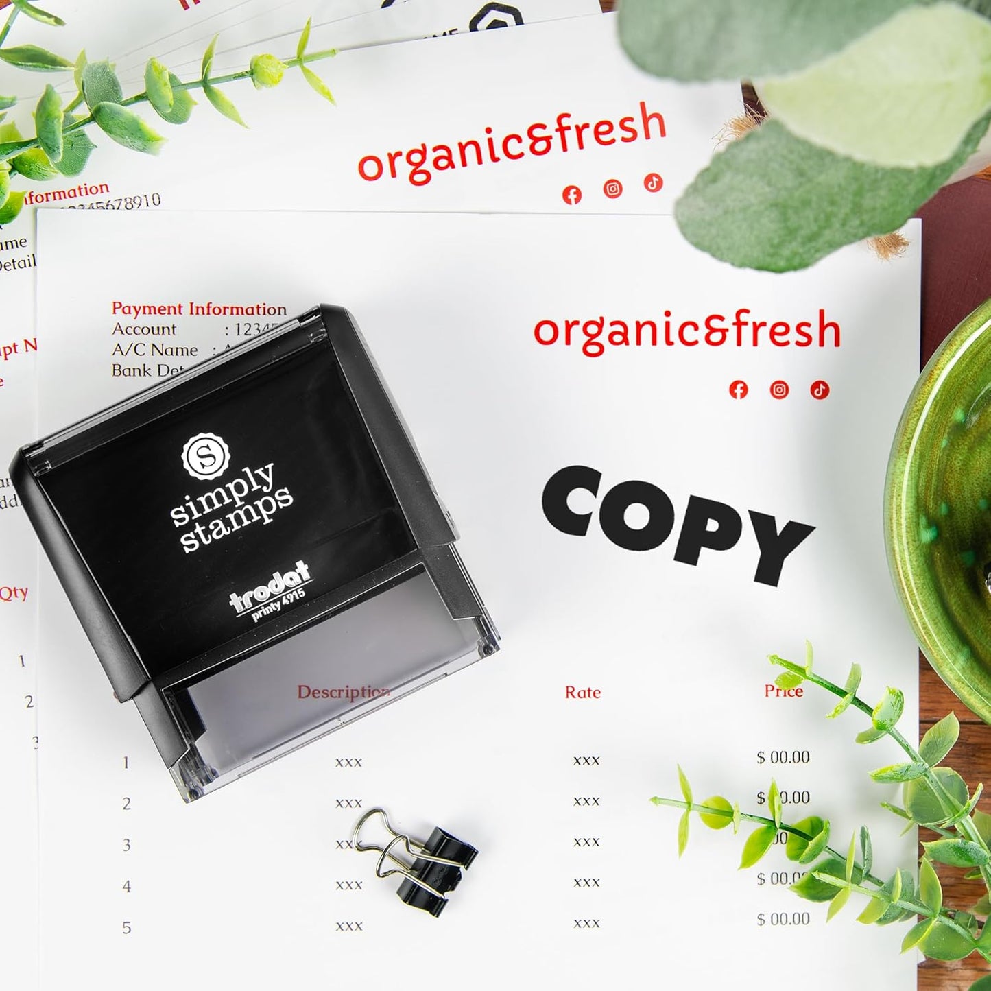 Copy Office Stamp | 4 Different Sizes | 20 Designs | Multiple Color Options | Perfect for Quick Validation of Office Documents (Copy, Xtra Wide)