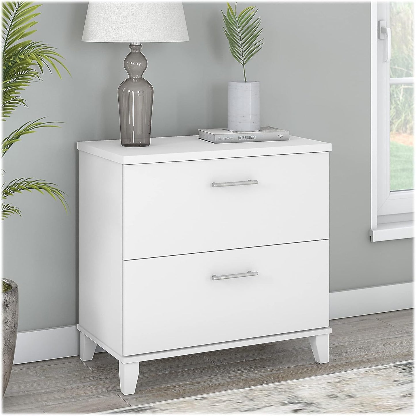 Bush Furniture Somerset 2 Drawer Lateral File Cabinet in White