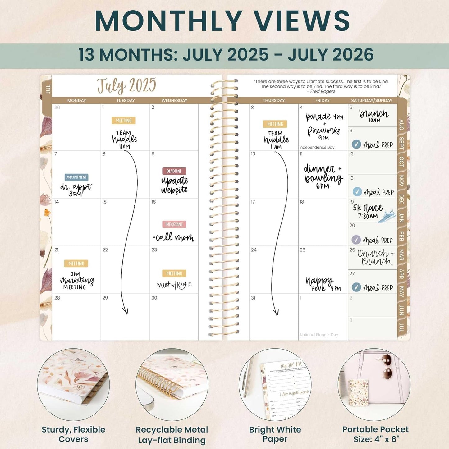 bloom daily planners 2025-2026 Academic Year Pocket Planner (July 2025 - July 2026) - 4” x 6” MINI Weekly Monthly Agenda Organizer & Calendar Book - Butterfly Garden