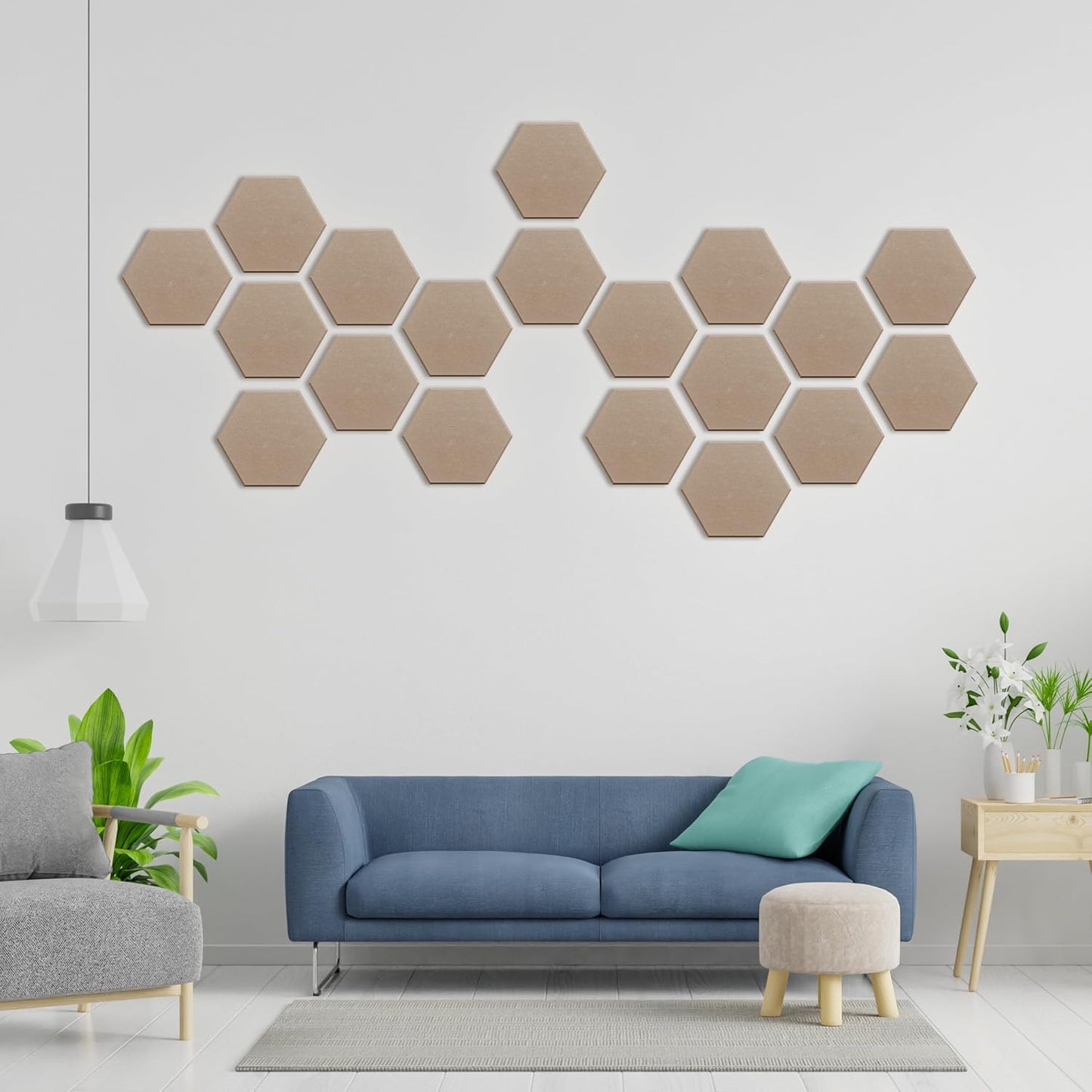 Hexagonal Acoustic Panels-12 Pack High-Density Sound Absorbing Panels 12"X10"X0.4" for Enhanced Noise Reduction, DIY Design, Idea for Studios, Offices, and Home Theaters(Dark Camel)